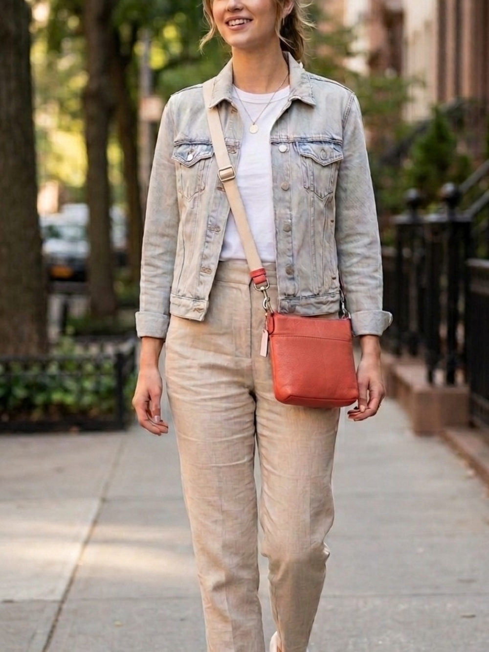 Coach Coral Leather Crossbody Bag with Front Pocket